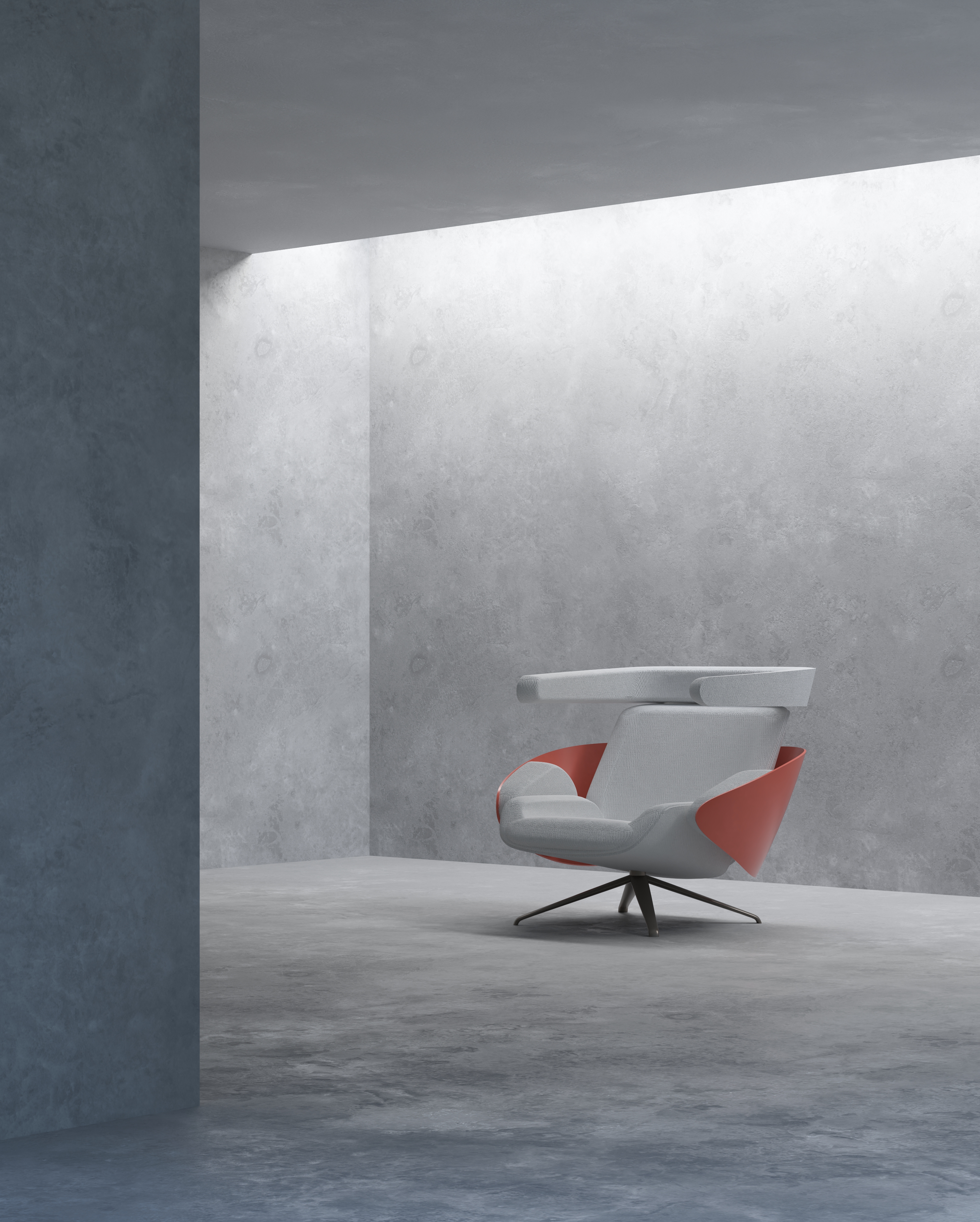 A image of a concrete sphere, balanced between two other larger spheres